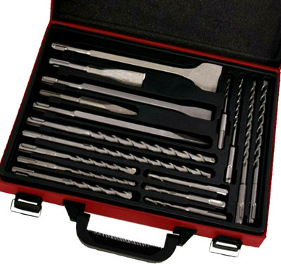 Lumberjack TRADE 17Pc SDS Plus Drill Bit & Chisel Set in Metal Storage Case