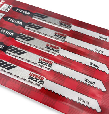 Lumberjack Universal Jigsaw Wood Blades 100mm T-shank Pack of 5