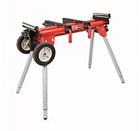 Lumberjack Universal Mitre Saw Stand with Folding Adjustable Legs Extensions & Wheels