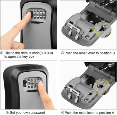 Lumberjack Wall Mounted Key Safe Box with 4 Digit Combination Lock, Weatherproof and Durable for Keys Storage & Secure Access