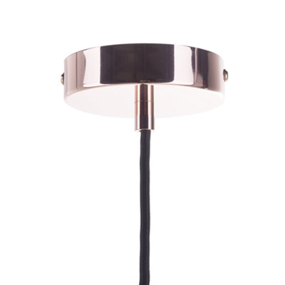 Lumina Copper Cage Pendant Lamp with Tinted Glass Shade, Vintage-Industrial Ceiling Light, W26 x D26 x H117cm
