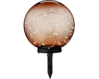 Lumineo Amber Solar Stake Globe Light 30cm