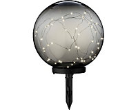 Lumineo Grey Solar Stake Globe Light 30cm