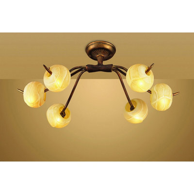 Luminosa (0038 002) Wave Ceiling 6 Light G9, Rustic Gold