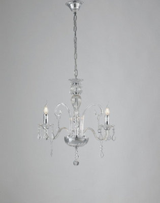 Luminosa 3 Light Chandeliers Chrome, Crystal 60x65cm