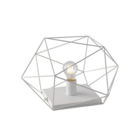 Luminosa Abraxas Globe Cage Table Lamp, White, E27