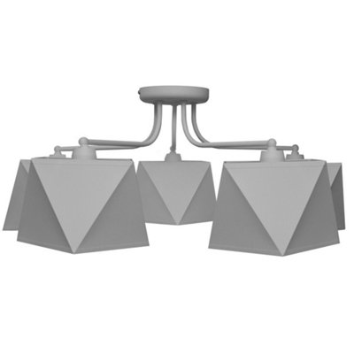 Luminosa Adamant Multi Arm Semi Flush Ceiling Light Grey 75cm