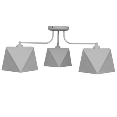 Luminosa Adamant Multi Arm Semi Flush Ceiling Light Grey 75cm