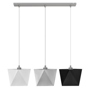 Luminosa Adamant Straight Bar Pendant Ceiling Light White, Grey, Black 75cm