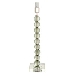 Luminosa Adelie Base Only Table Lamp, Grey Green Tinted Crystal Glass, Bright Nickel Plate