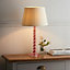 Luminosa Adelie & Cici Base & Shade Table Lamp Blush Crystal Glass & Ivory Fabric