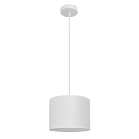 Luminosa Alba Cylindrical Pendant Ceiling Light White 20cm