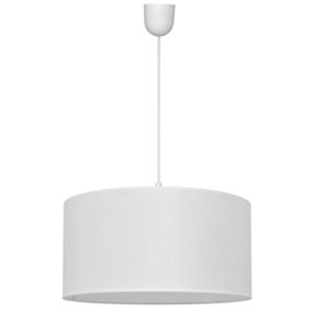 Luminosa Alba Cylindrical Pendant Ceiling Light White 40cm