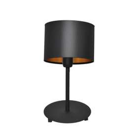 Luminosa Alba Table Lamp With Round Shade Black, Gold 20cm