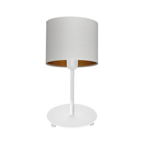 Luminosa Alba Table Lamp With Round Shade White, Gold 20cm