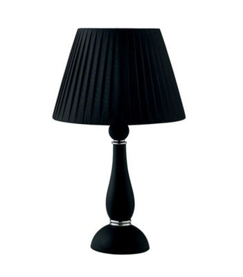 Luminosa ALFIERE Table Lamp with Round Tapered Shade Black 32x54cm