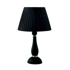 Luminosa ALFIERE Table Lamp with Round Tapered Shade Black 32x54cm