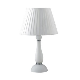 Luminosa ALFIERE Table Lamp with Round Tapered Shade White 32x54cm