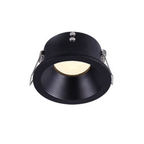 Luminosa Alhambra Round Recessed Downlight Ceiling Fixed IP65 Black