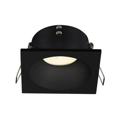 Luminosa Alhambra Square Recessed Downlight Ceiling Fixed IP65 Black