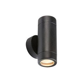Luminosa Aluminium Black Powder-coated Up/Down Wall Light, IP65 35W GU10