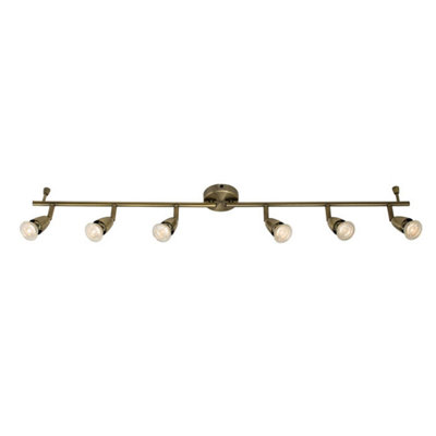 Luminosa Amalfi Adjustable 6 Light Spotlight Antique Brass, GU10