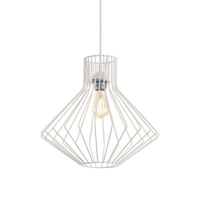 Luminosa Ampolla Decorative Wire Frame Pendant White, E27