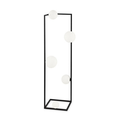 Luminosa ANGOLO 5 Light Floor Lamp Black, In-Built Switch