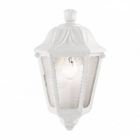 Luminosa Anna 1 Light Outdoor Flush Wall Lantern White IP44, E27