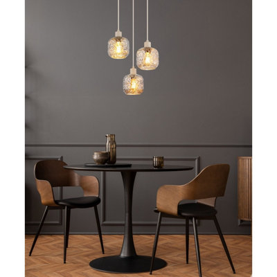 Luminosa Antonio Cluster Pendant Ceiling Light Matt Beige 3x E27