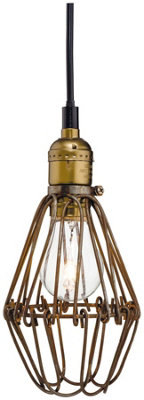 Luminosa Arcade 1 Light Ceiling Pendant Rustic Brown, E27
