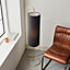 Luminosa Arenzano Floor Lamp Antique Brass Paint & Black Fabric