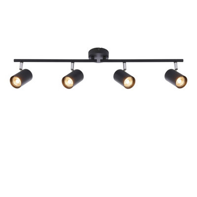 Luminosa Arezzo Ceiling Spotlight Bar 4 Light Matt Black Paint