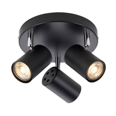 Luminosa Arezzo Ceiling Spotlight Clusters 3 Light Matt Black Paint