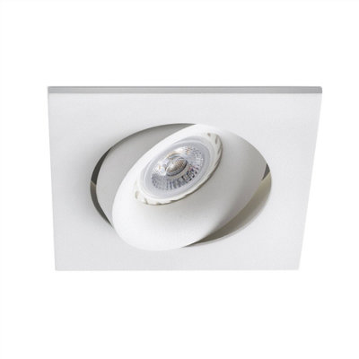 Luminosa Arg 1 Light Square Tiltable Recessed Spotlight White, GU10 ...