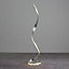 Luminosa Aria Integrated Led Floor Lamp Silver Leaf, White Acrylic