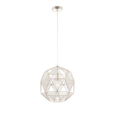 Luminosa Armour 1 Light Spherical Pendant Chrome Plate, E27