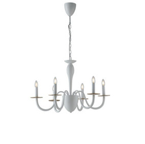 Luminosa ARMSTRONG 6 Light Chandeliers White 78x53cm
