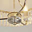 Luminosa Ascoli 3 Light Ceiling Semi Flush Bright Nickel Plate & Clear Cut Glass