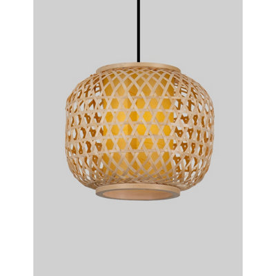 Luminosa Asma 25cm Wire Frame Pendant Ceiling Light Sandy Black E27 1x12W