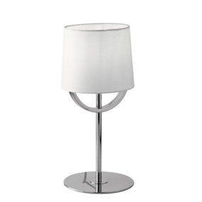 Luminosa Astoria Table Lamp With Shade, Chrome, White, E27