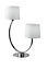Luminosa Astoria Twin Table Lamp With Shade, Chrome, White, E27