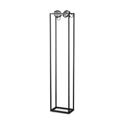 Luminosa AUDIO 2 Light Multi Arm Floor Lamp Black, In-Built Switch, Non-Dim