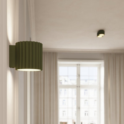 Luminosa Aura Surface Mounted Downlight Olive Green 2x GX53