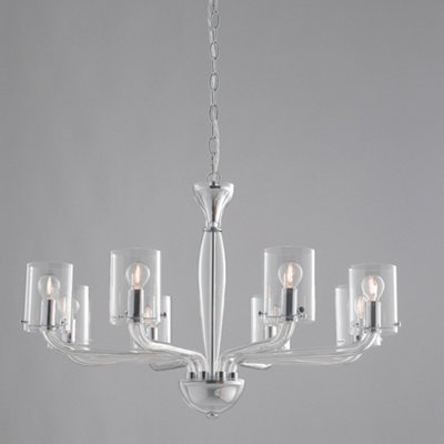 Luminosa AURORA 8 Light Chandeliers with Shades Transparent 79.2x48cm