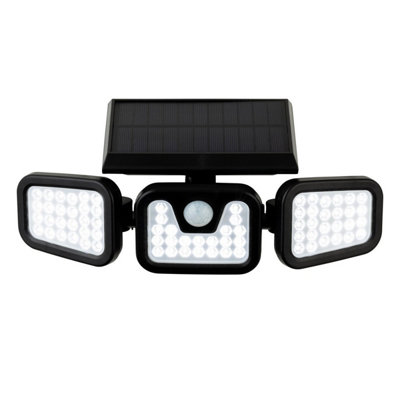 Luminosa Avenue LED Solar Security Wall Light with PIR Black IP44