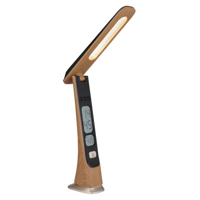 Luminosa Averie Desk Task Lamp Wood Look Dark LED Dimmable 4000-3000K ...