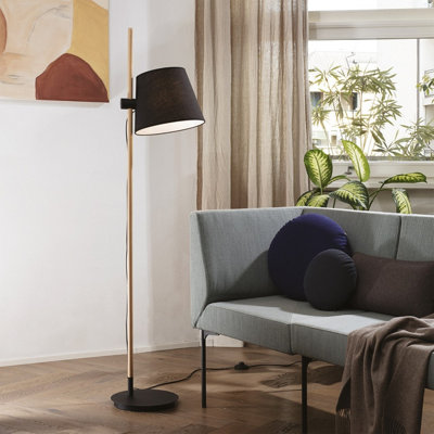 Luminosa Axel Floor Lamp With Tapered Shade Black