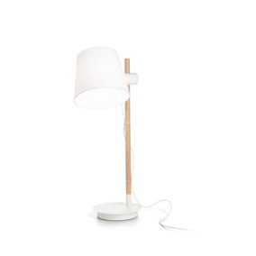 Luminosa Axel Table Lamp With Round Tapered Shade White