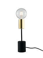 Luminosa Axon Table Lamp, Black, Gold, E27